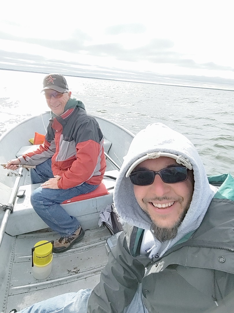 Fishing on Houghton Lake, Michigan with my dad